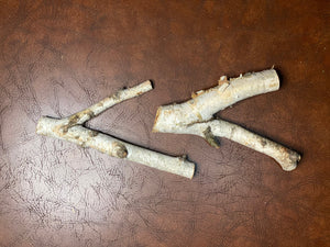 White Birch Y Shaped Logs, 2 Count, About 9 Inches Long