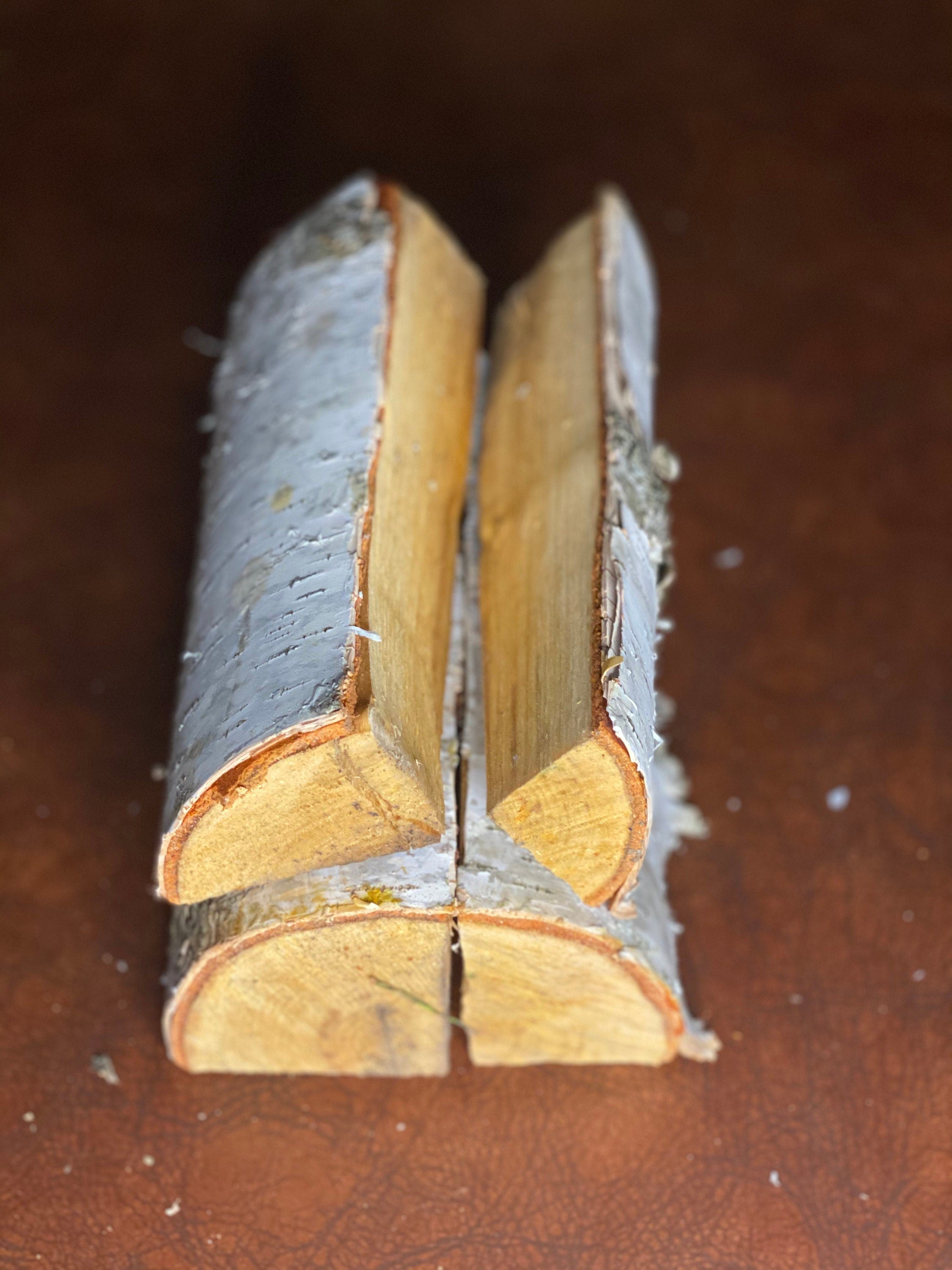 Split White Birch Logs, 4 Count, 8 Inches in Length, About 3 Inches in Diameter