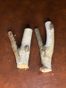 White Birch Y Shaped Logs, 2 Count, About 7 Inches Long