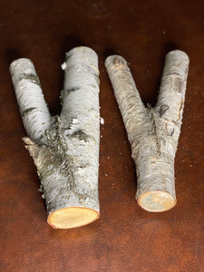 White Birch Y Shaped Logs, 2 Count, About 12 Inches Long by 6 Inches Wide by 2 Inches Thick