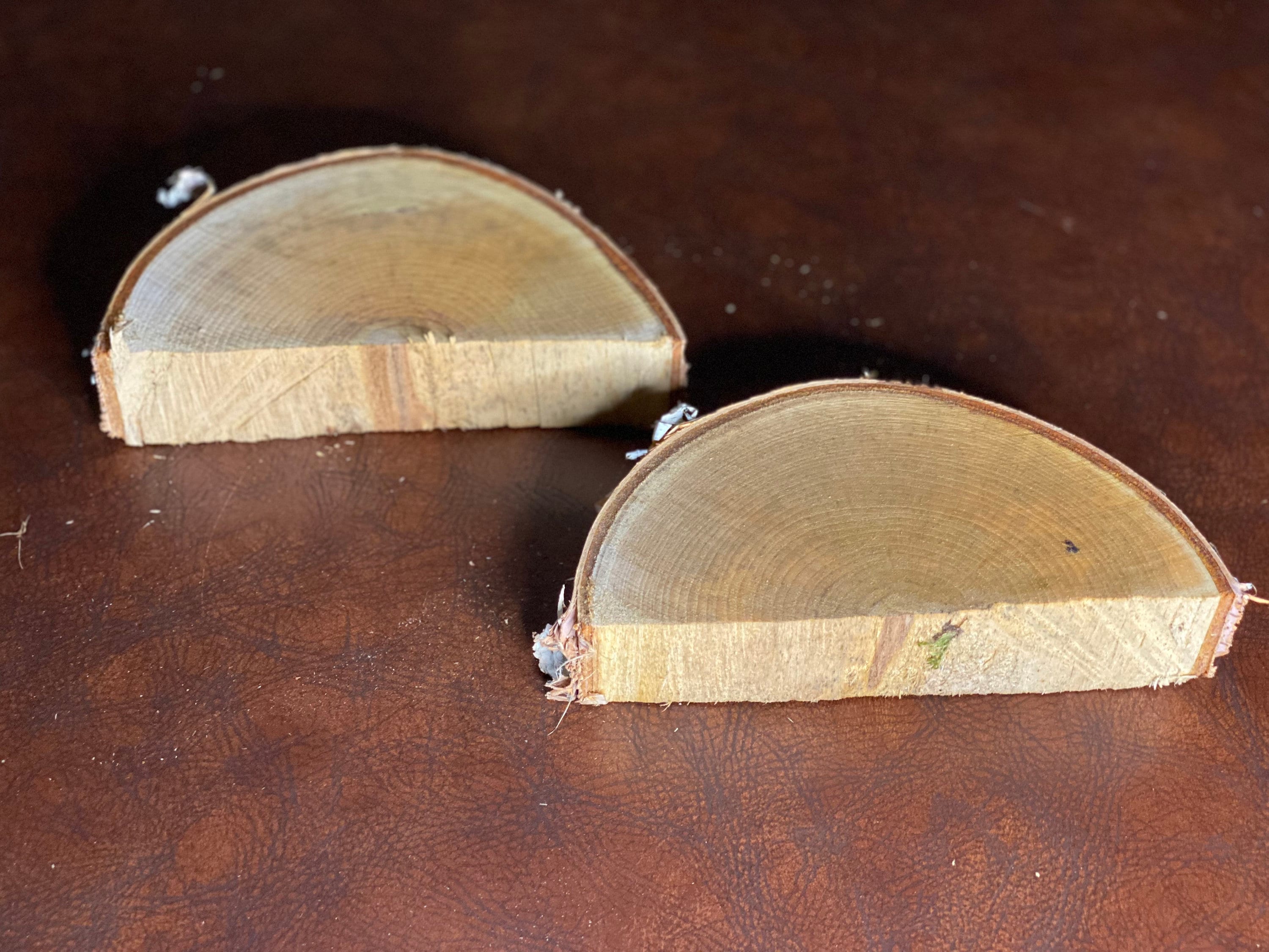 White Birch Half Slices, Approximately 7.5 Inches Long by 4 Inches Wide and 2 Inches Tall