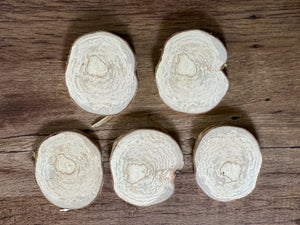 Yellow Birch Slices, 5 Golden Brown Discs, Approximately 4 Inches Diameter by 1/2 Inch Thick