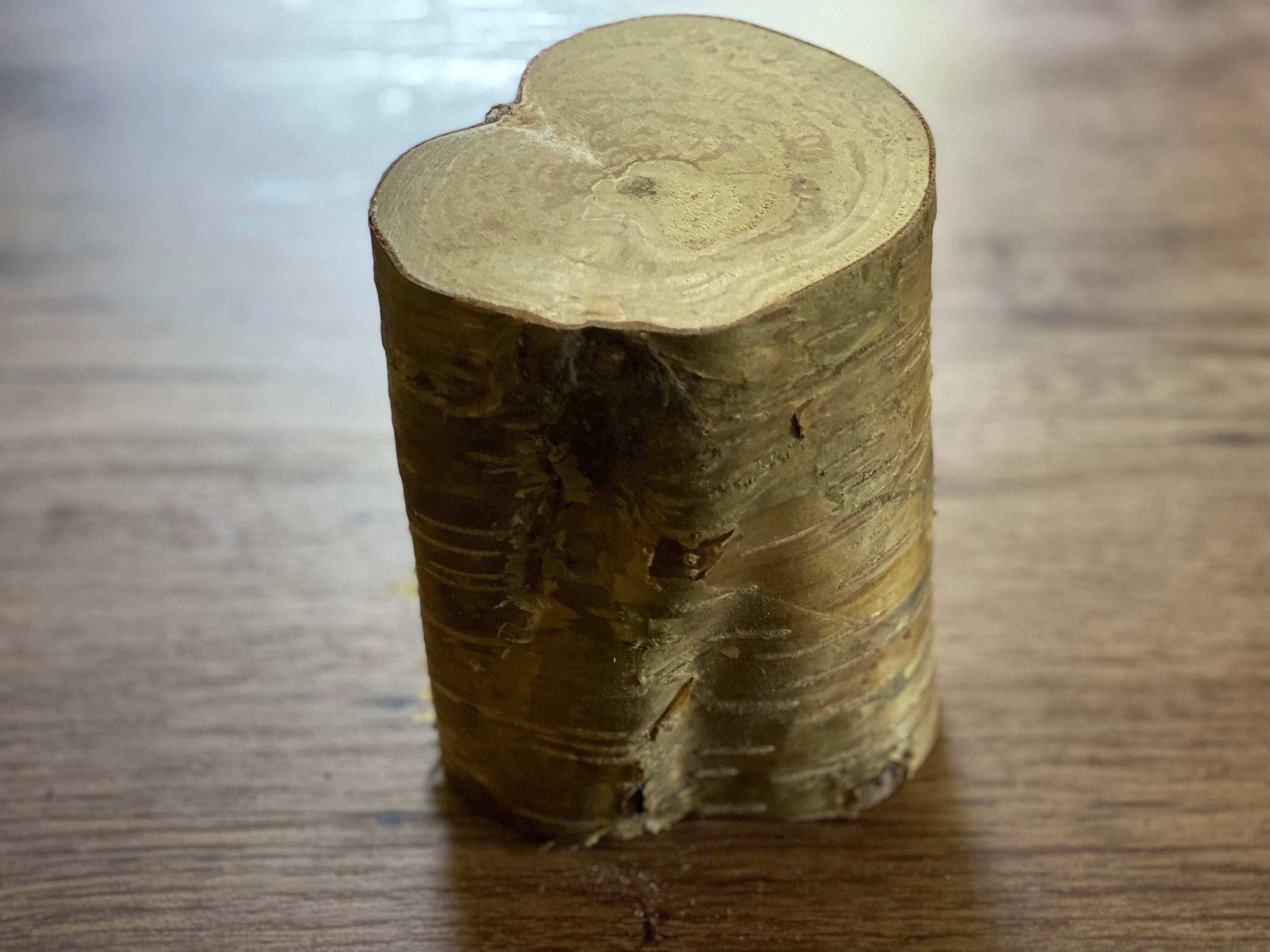 Yellow Birch Log, Golden Brown, Approximately 6 Inches Long by 5 Inches Wide and 4 Inches High