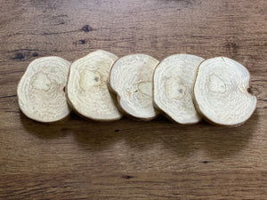 Yellow Birch Slices, 5 Golden Brown Discs, Approximately 4.5 Inches Diameter by 1/2 Inch Thick