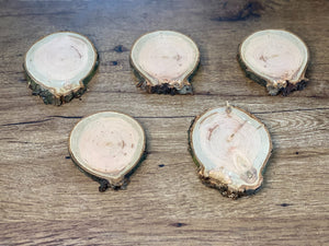 Burl, Cherry Burl Slices, Five Pieces, Approximately 4-5 Inches in Diameter by 1/2 Inch Thick