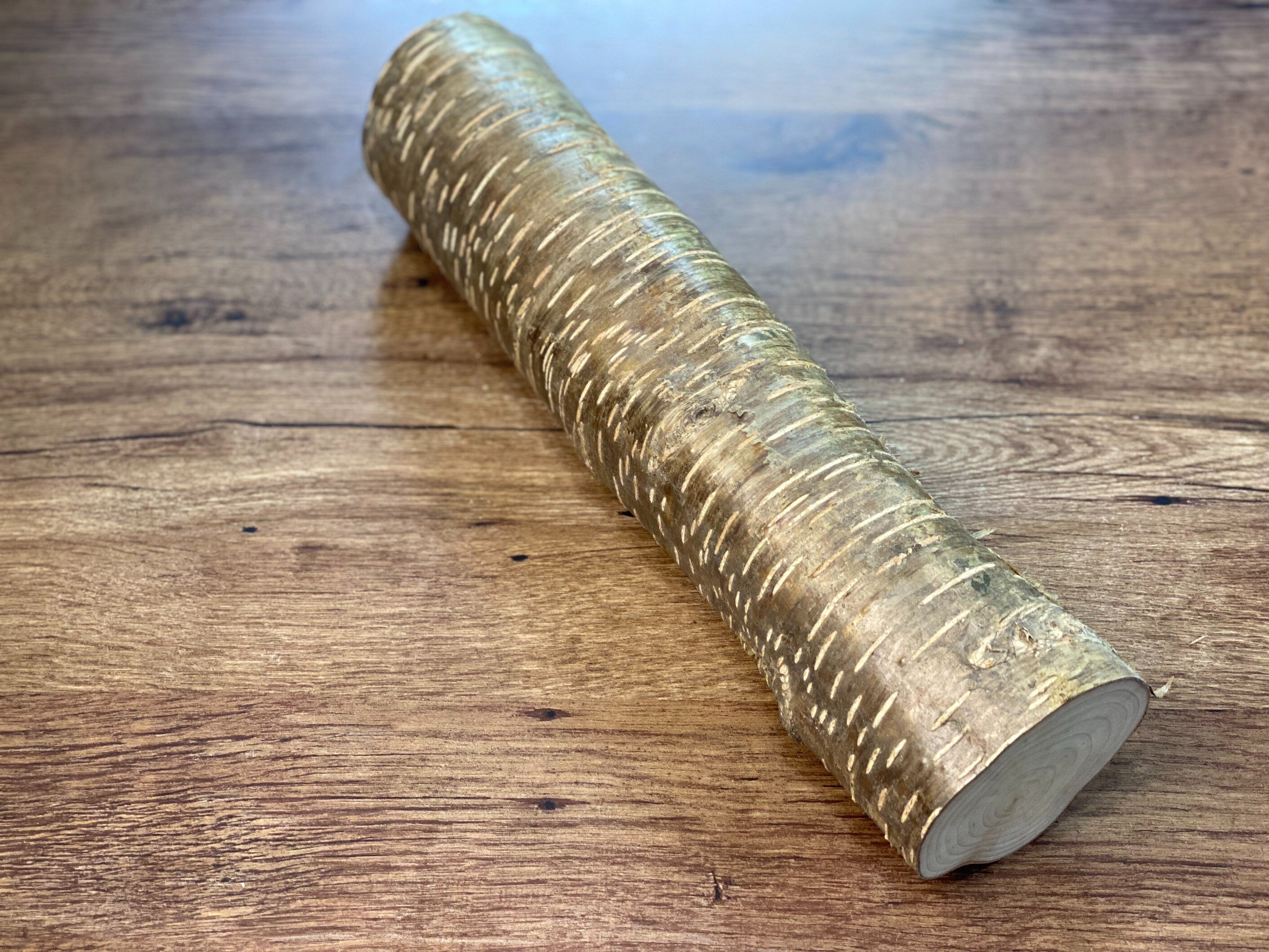 Yellow Birch Log, Golden Brown, Approximately 16 Inches Long by 3 Inches Diameter