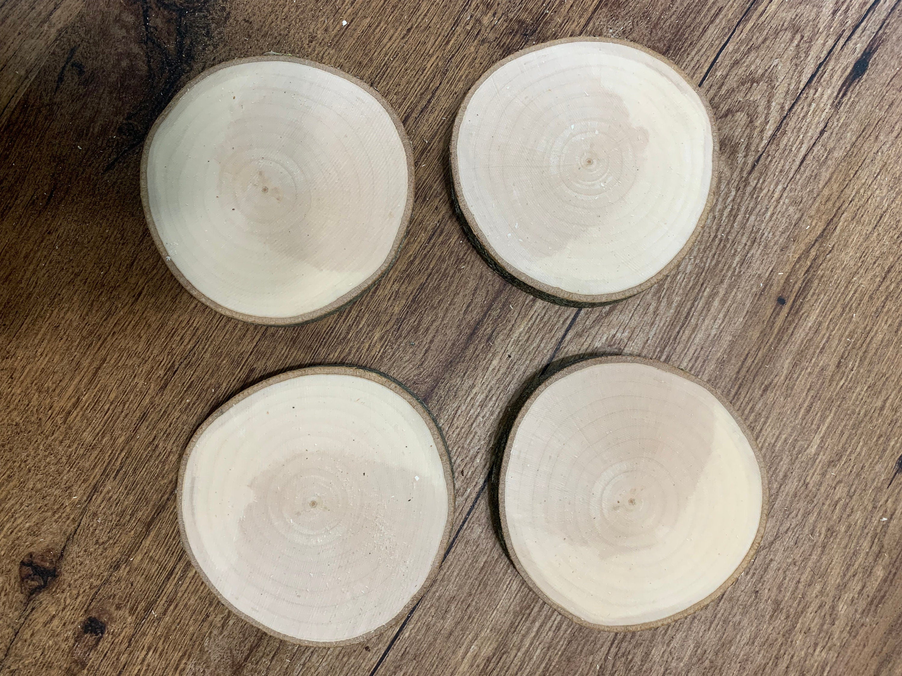 Maple Wood Slices, 4 Count, Between 3-4 Inches, 1/2 Inch thick