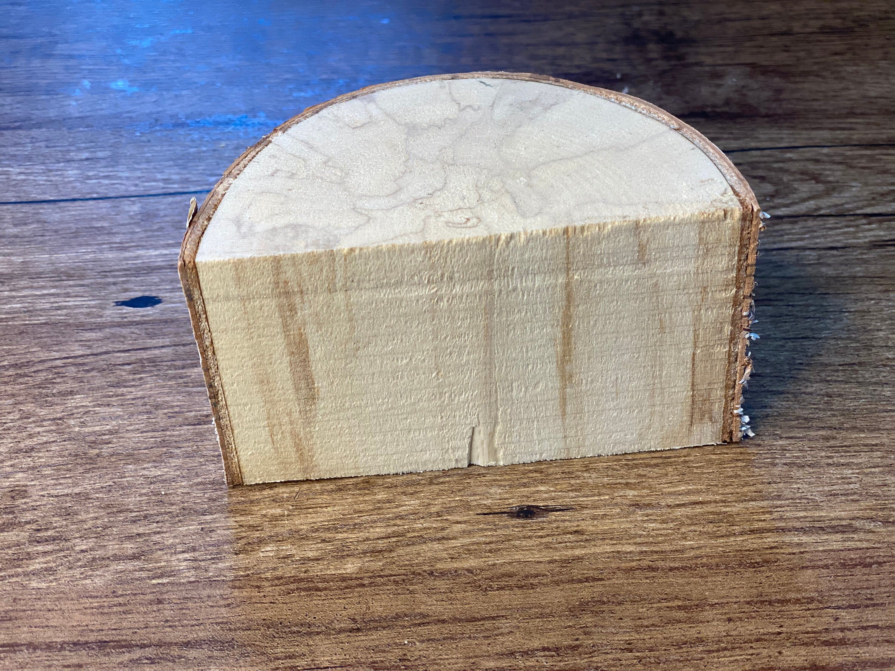 White Birch Wedge, Approximately 4 Inches Long by 2.5 Inches Wide and 2.5 Inches Tall