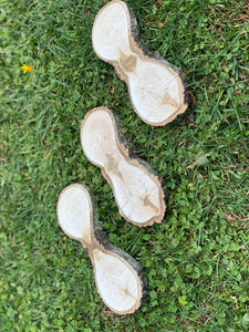 Three Unique Aspen Slices, Figure 8 Shaped, Approximately 9 Inches Long by 3.5 Inches Wide and 3/4 Inch Thick