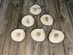 Six Hickory Wood Slices, Approximately 4.5-5 Inches Long by 4 Inches Wide and 3/4 Inch Thick