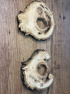 Two Cherry Burl Slices, Approximately 7 Inches Long by 6-7.5 Inches Wide and 1 Inch Thick