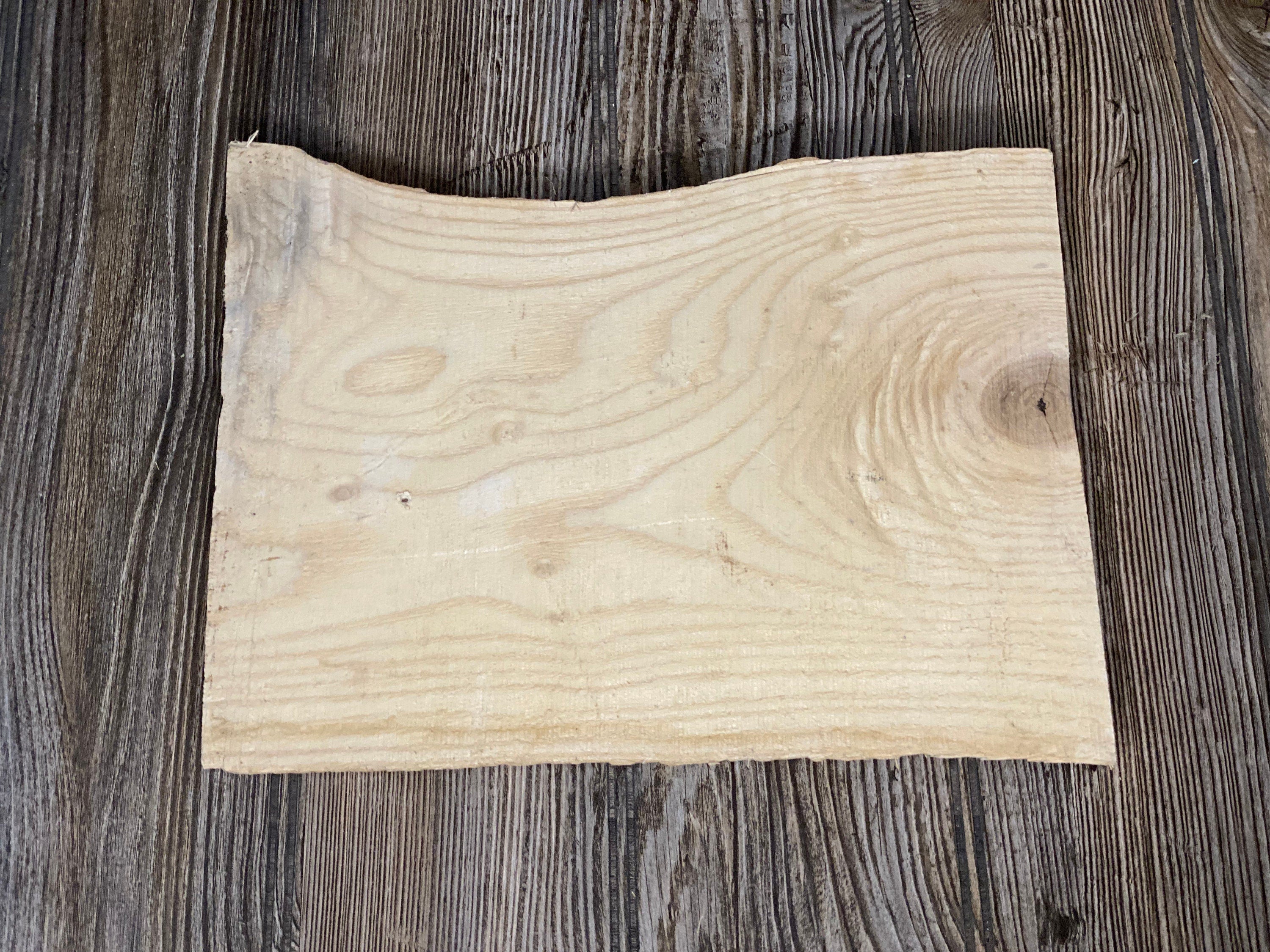 Wood Slab with Natural Squiggles, Approximately 10 Inches Long by 8 Inches Wide and 2 Inches Tall