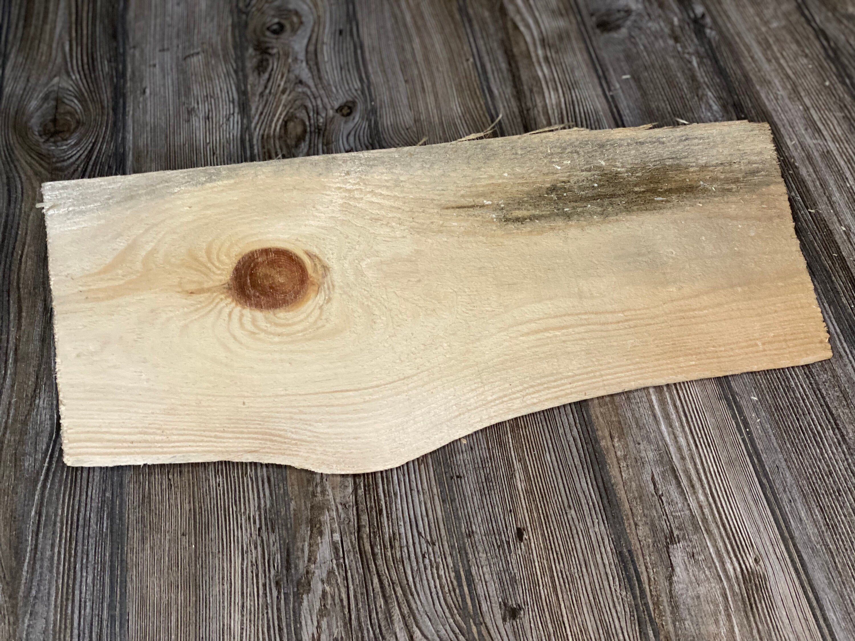 Pine Slab With Natural Knot Hole, Approximately 20 Inches Long by 9 Inches Wide and 1.5 Inches Tall