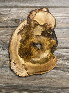 Hickory Burl Slice, Approximately 14 Inches Long by 10 Inches Wide and 3/4 Inch Thick