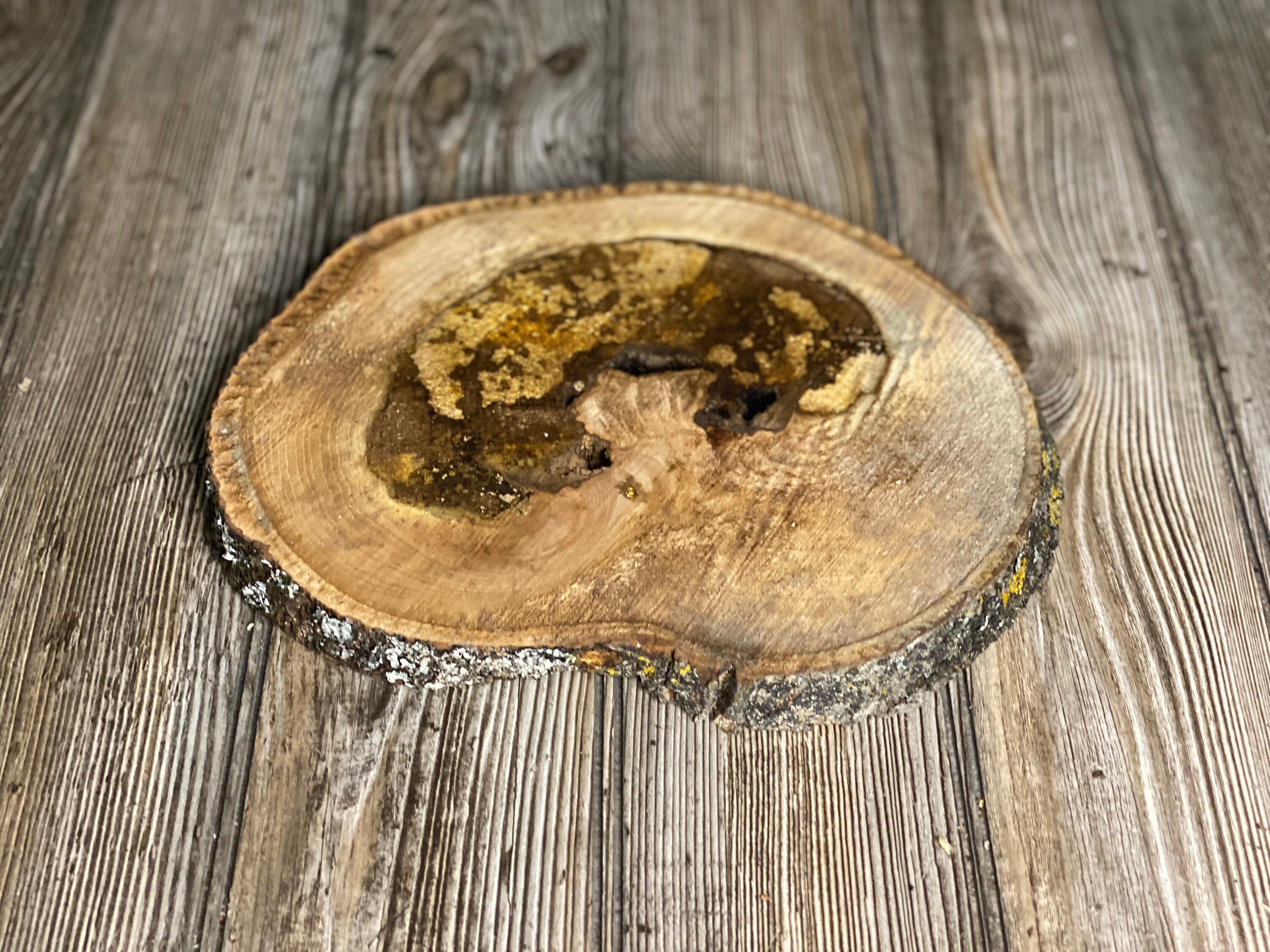 Hickory Burl Slice, Approximately 10 Inches Long by 8.5 Inches Wide and 3/4 Inch Thick