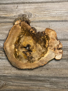 Hickory Burl Slice, Approximately 12.5 Inches Long by 11.5 Inches Wide and 3/4 Inch Thick