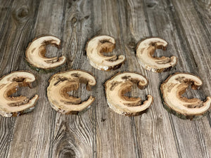 Seven Unique 'C Shaped' Cherry Burl Slices, Approximately 6.5 Inches Long by 5 Inches Wide and 3/4 Inch Thick