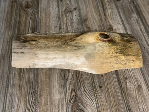 Pine Slab With Natural Knot Hole, Approximately 20 Inches Long by 9 Inches Wide and 1.5 Inches Tall