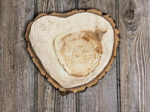 Heart Shaped Aspen Burl Slice, Approximately 9 Inches Long by 9 Inches Wide and 3/4 Inch Thick