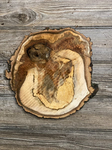 Aspen Burl Slice, Approximately 11 Inches Long by 10.5 Inches Wide and 3/4 Inch Thick