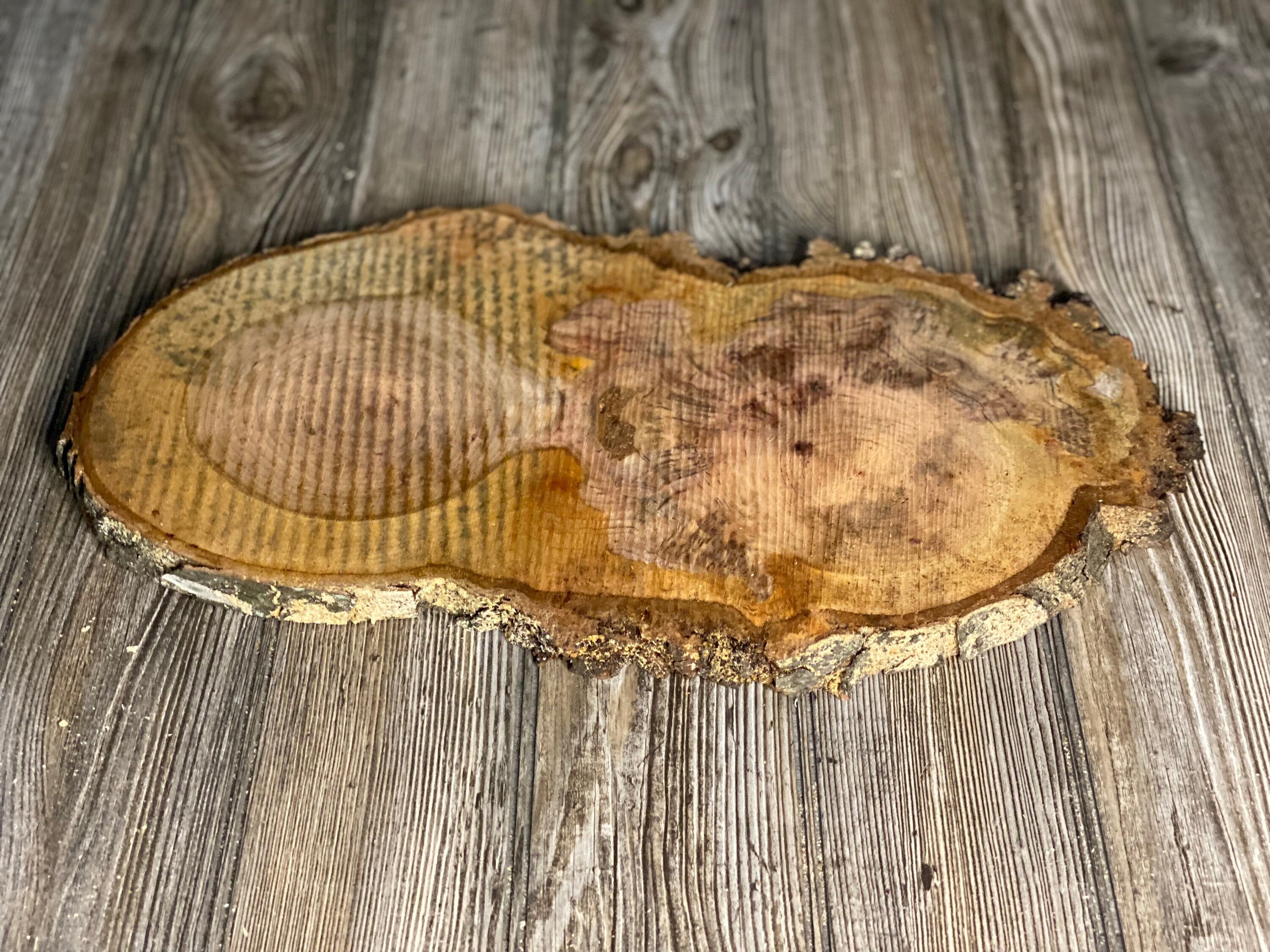 Large Cherry Burl Slice, Approximately 18 Inches Long by 9.5 Inches Wide and 3/4 Inch Thick