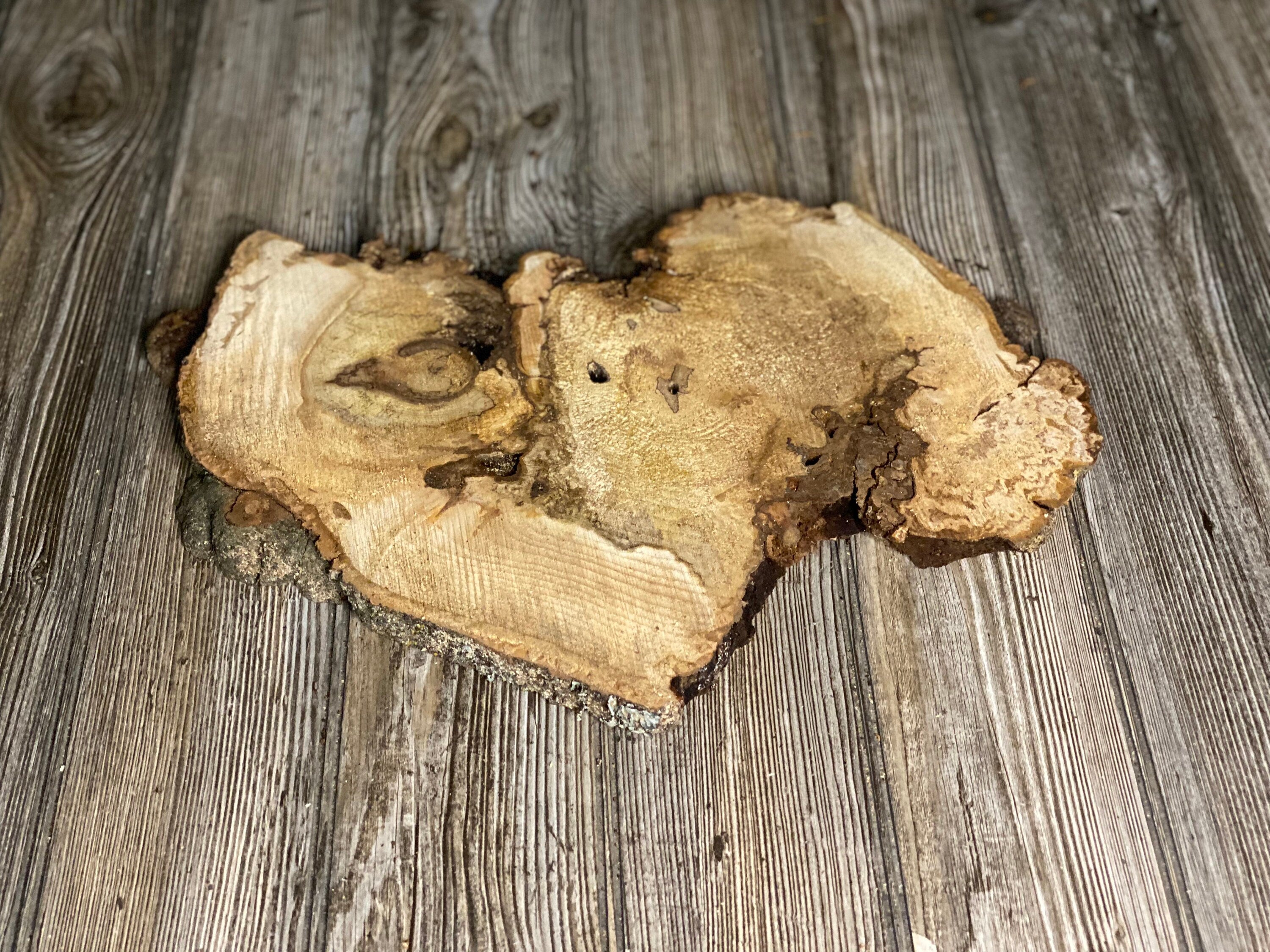 Hickory Burl Slice, Approximately 16.5 Inches Long by 11.5 Inches Wide and 3/4 Inch Thick