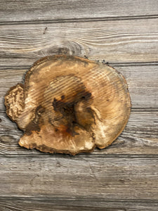 Hickory Burl Slice, Approximately 10.5 Inches Long by 9 Inches Wide and 3/4 Inch Thick