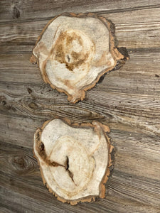 Two Aspen Burl Slices, Approximately 11-13 Inches Long by 9 Inches Wide and 3/4 Inches Thick