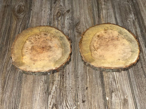 Two Cherry Wood Slices, Approximately 10 Inches Long by 10 Inches Wide and 3/4 Inch Thick