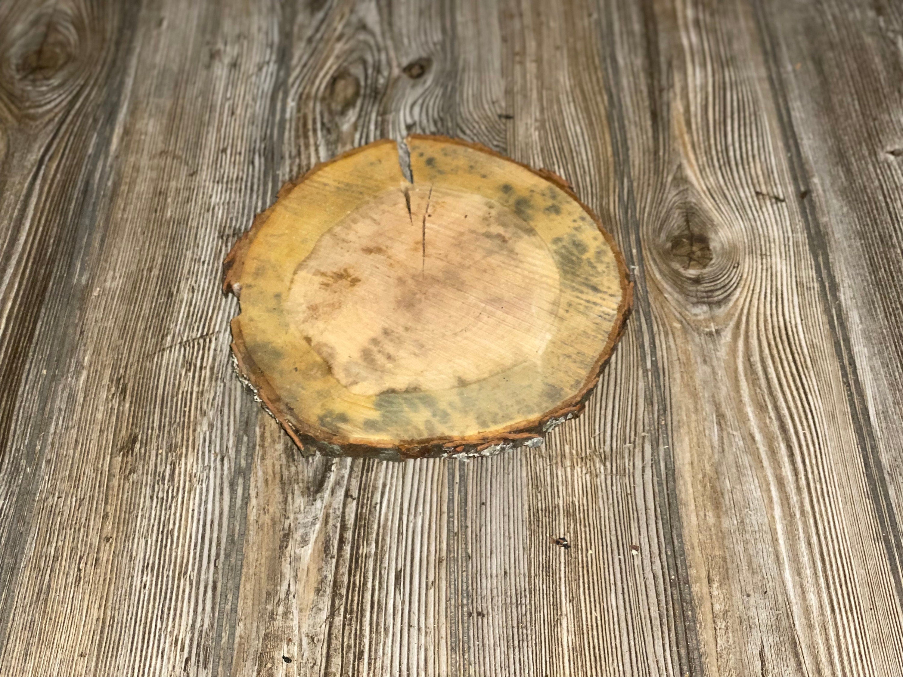 One Cracked Cherry Burl Slice, Approximately 8.5 Inches Long by 8 Inches Wide and 3/4 Inch Thick