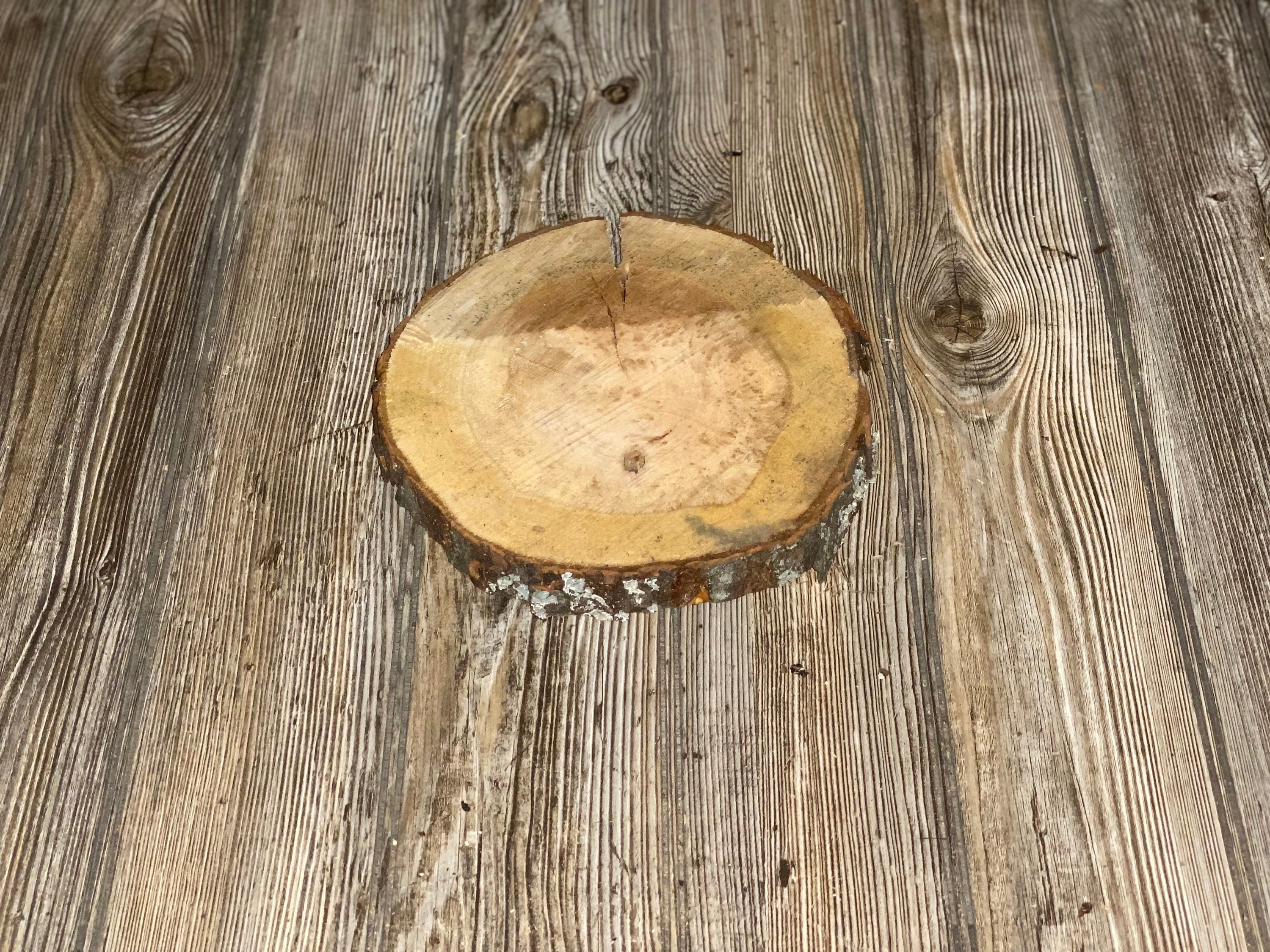 One Cracked Cherry Burl Slice, Approximately 8.5 Inches Long by 8 Inches Wide and 3/4 Inch Thick