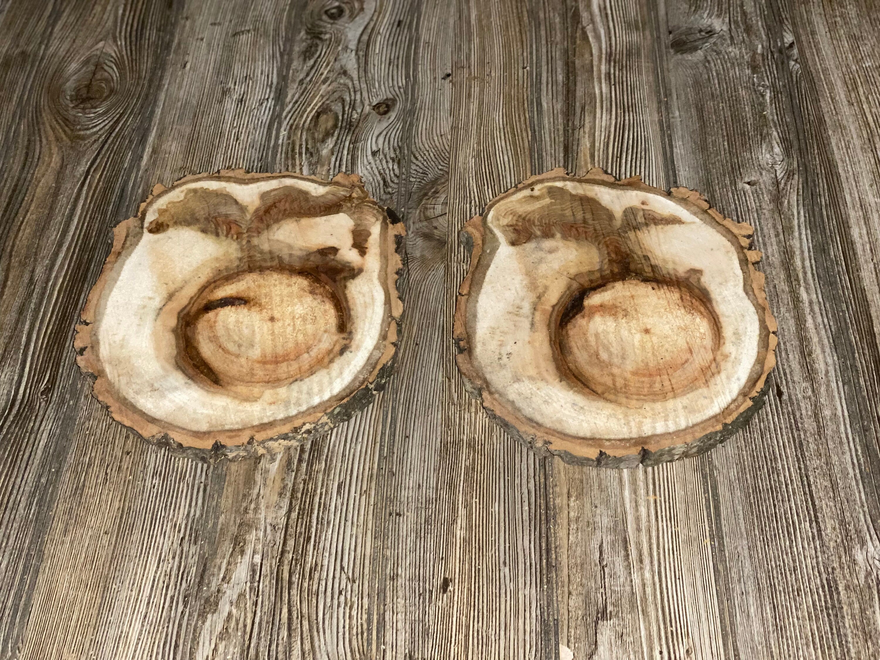 Two Aspen Burl Slices, Approximately 10 Inches Long by 8.5 Inches Wide and 3/4 Inches Thick