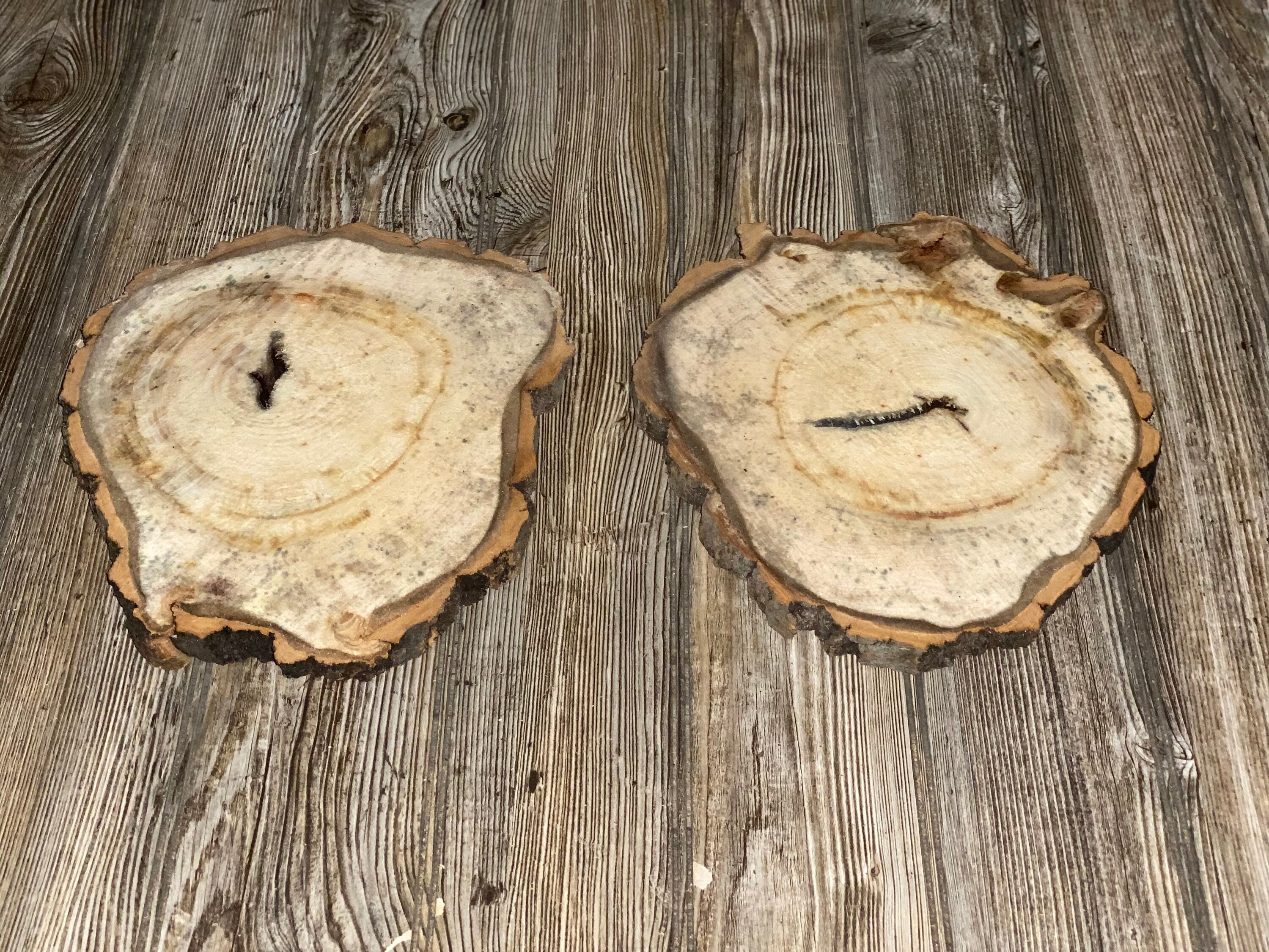 Two Aspen Burl Slices, Approximately 11 Inches Long by 9 Inches Wide and 3/4 Inches Thick
