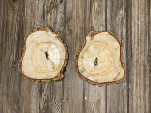 Two Aspen Burl Slices, Approximately 10.5 Inches Long by 9 Inches Wide and 3/4 Inches Thick