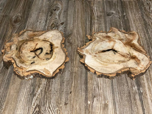 Two Aspen Burl Slices, Approximately 12.5-13 Inches Long by 12-12.5 Inches Wide and 3/4 Inches Thick