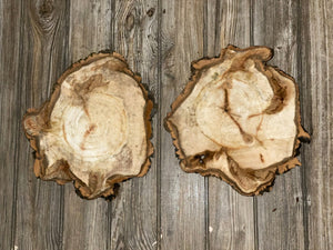 Two Aspen Burl Slices, Approximately 12.5 Inches Long by 11.5 Inches Wide and 3/4 Inches Thick