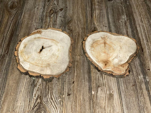 Two Aspen Burl Slices, Approximately 9.5-10.5 Inches Long by 9 Inches Wide and 3/4 Inches Thick