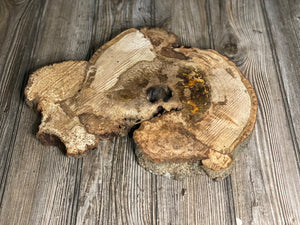 Hickory Burl Slice, Approximately 13.5 Inches Long by 11.5 Inches Wide and 3/4 Inch Thick