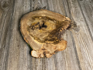 Hickory Burl Slice, Approximately 12.5 Inches Long by 11.5 Inches Wide and 3/4 Inch Thick