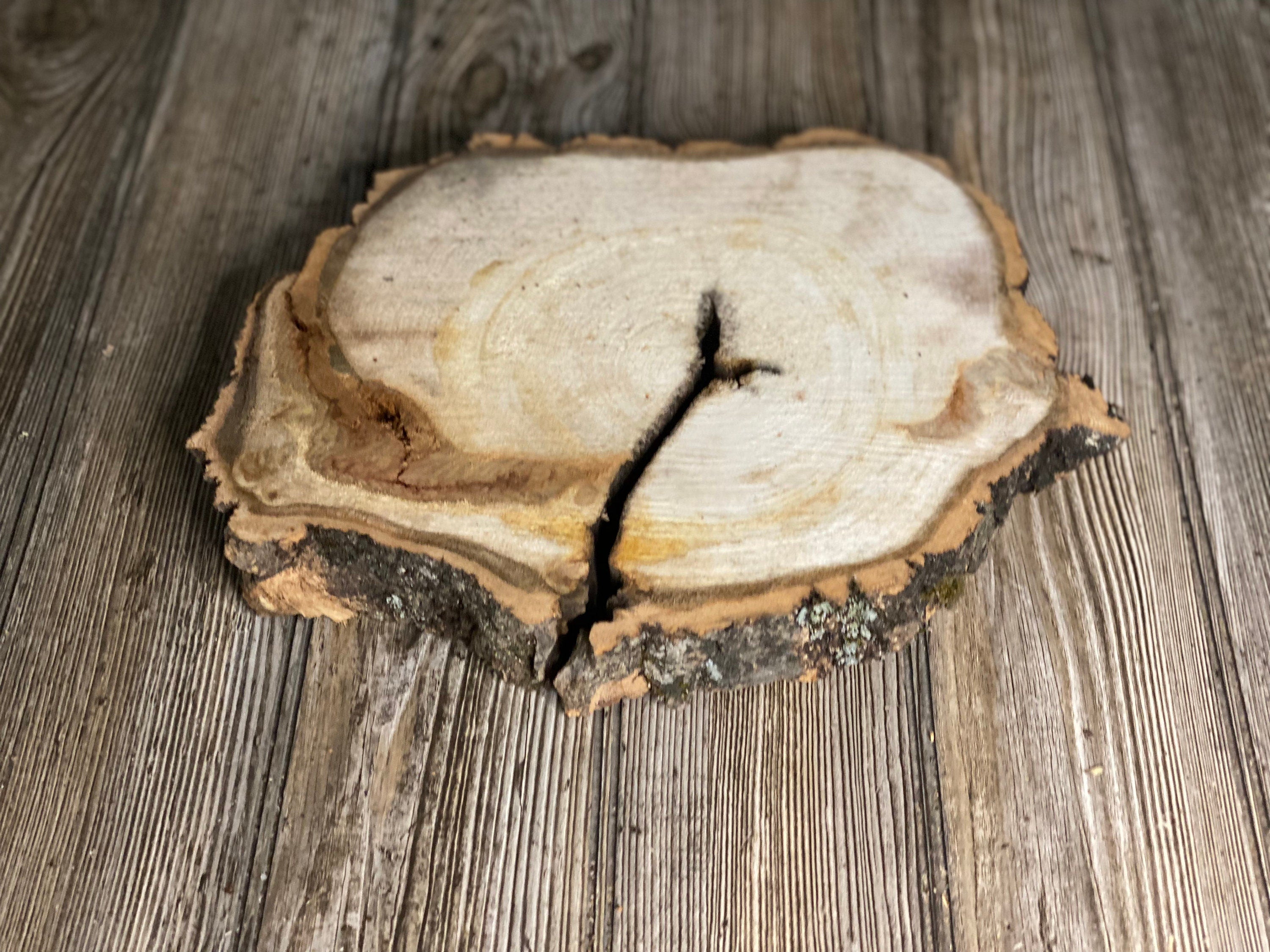 Aspen Burl Slice With Natural Cross Design, Approximately 12.5 Inches Long by 9.5 Inches Wide and 1.5 Inches Thick