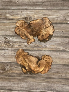 Two Hickory Burl Slices, Approximately 10-11 Inches Long by 6-7 Inches Wide and 3/4 Inch Thick