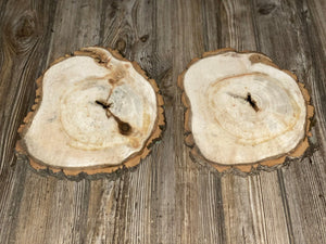 Two Aspen Burl Slices, Approximately 10.5-11 Inches Long by 9 Inches Wide and 3/4 Inches Thick