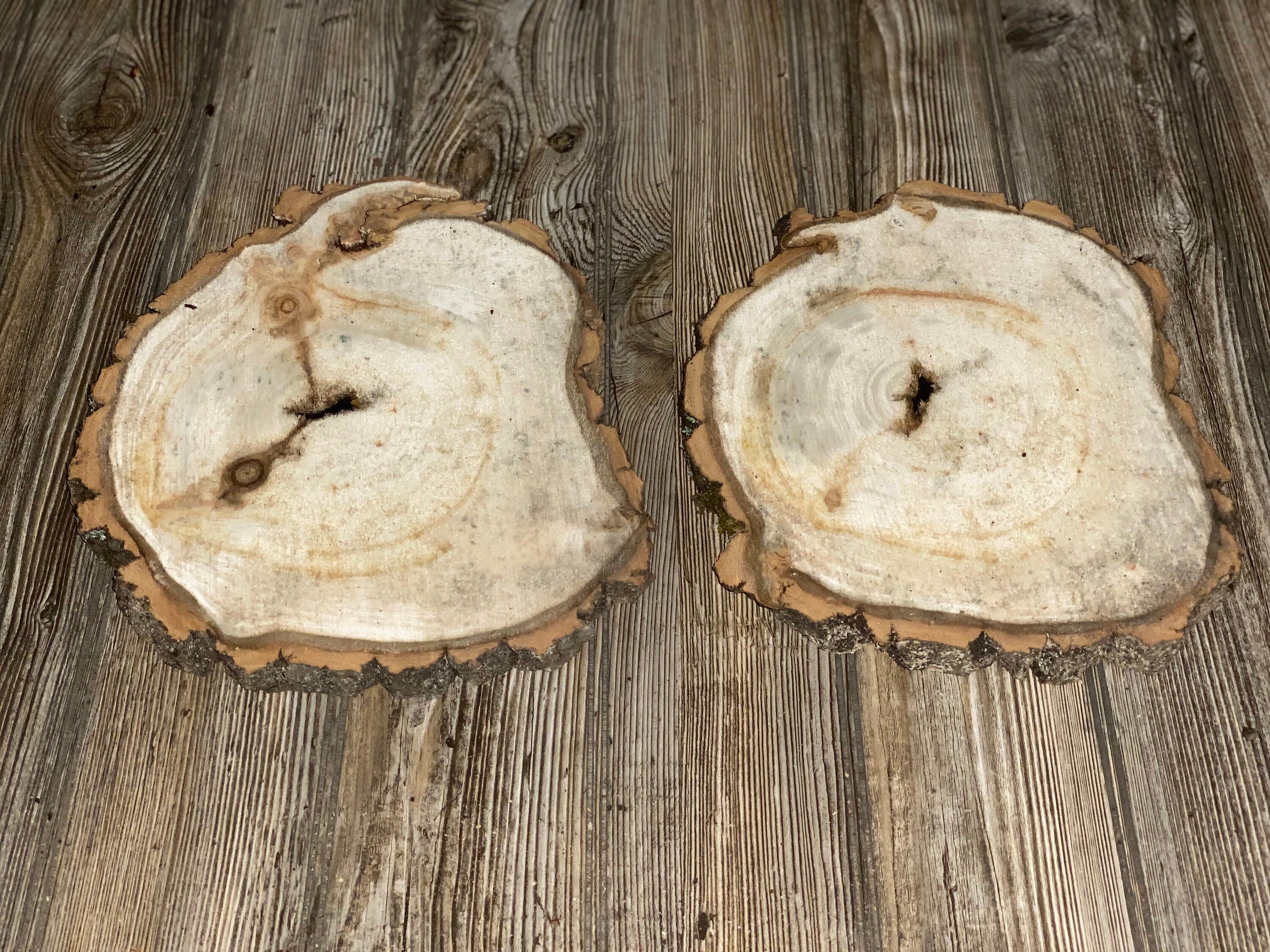 Two Aspen Burl Slices, Approximately 10.5-11 Inches Long by 9 Inches Wide and 3/4 Inches Thick