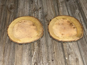Two Cherry Wood Slices, Approximately 10 Inches Long by 10 Inches Wide and 3/4 Inch Thick