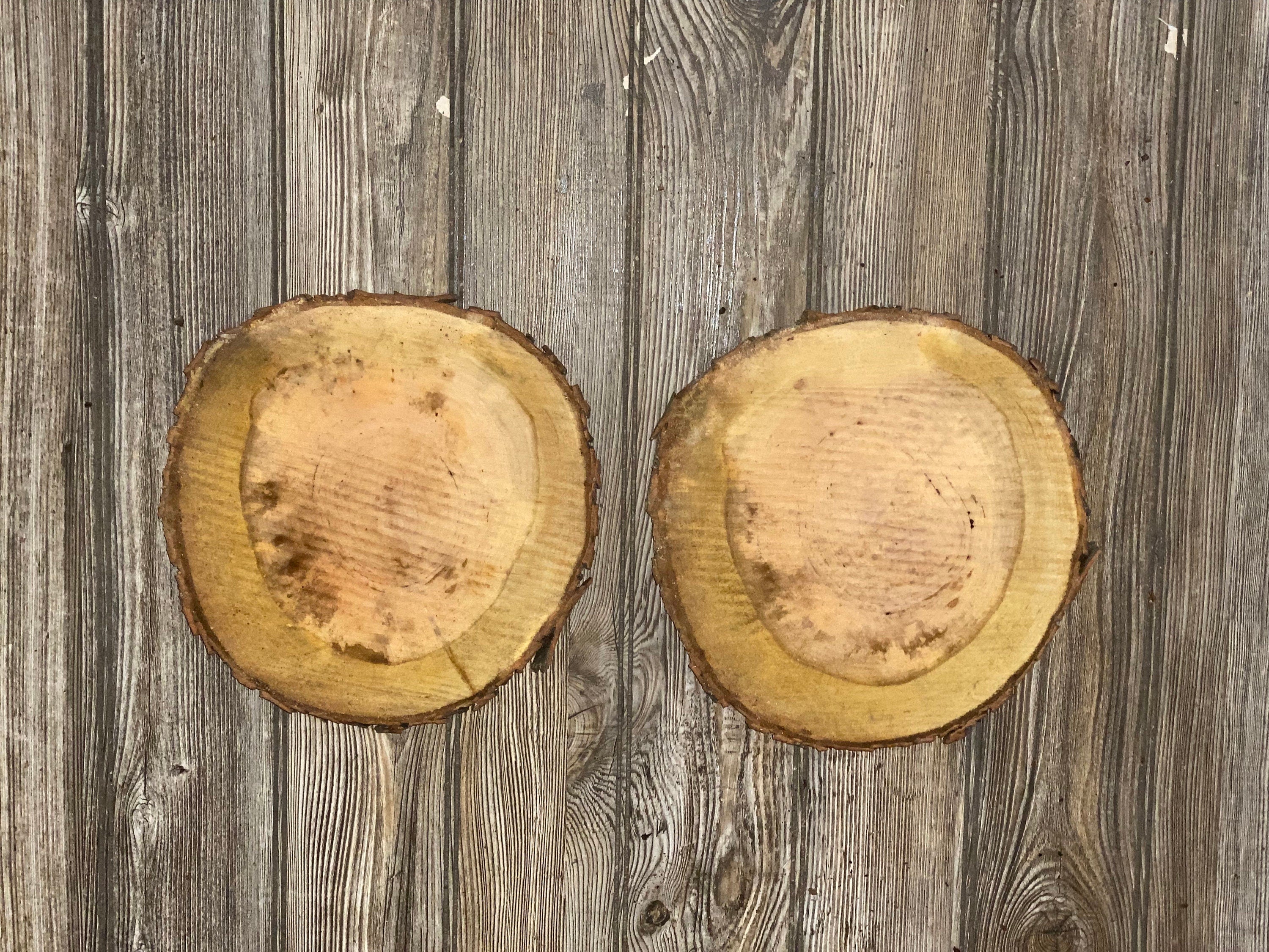 Two Cherry Wood Slices, Approximately 10 Inches Long by 10 Inches Wide and 3/4 Inch Thick