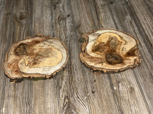 Two Aspen Burl Slices, Approximately 10 Inches Long by 10 Inches Wide and 3/4 Inches Thick