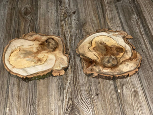 Two Aspen Burl Slices, Approximately 10 Inches Long by 10 Inches Wide and 3/4 Inches Thick