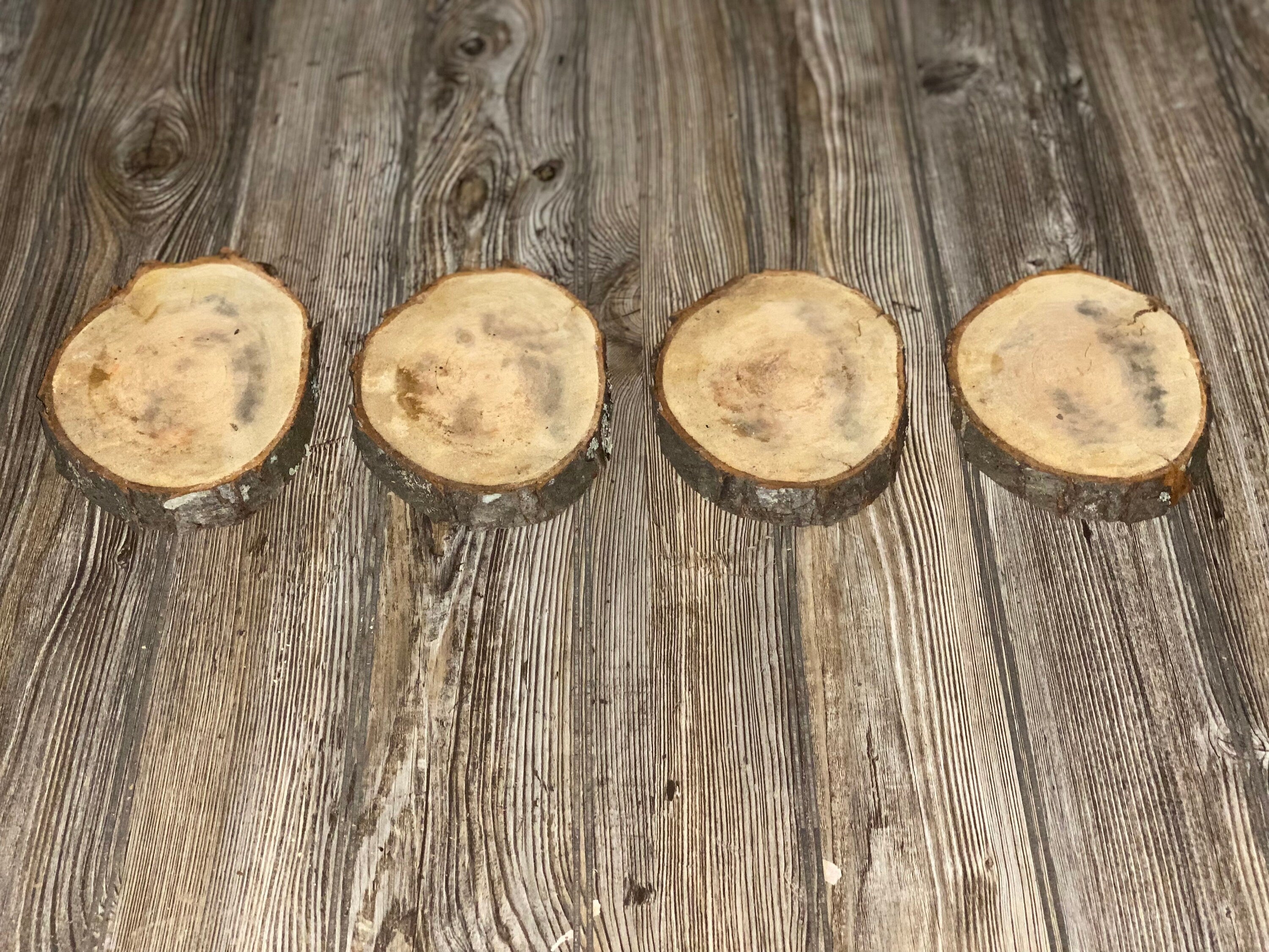 Four Cherry Burl Slices, Approximately 6.5 Inches Long by 5 Inches Wide and 3/4 Inch Thick