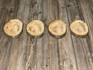 Four Cherry Burl Slices, Approximately 6.5 Inches Long by 5 Inches Wide and 3/4 Inch Thick