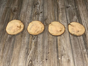 Four Cherry Burl Slices, Approximately 6.5 Inches Long by 5 Inches Wide and 3/4 Inch Thick